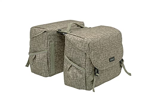 New Looxs Mondi Joy Double MIK Doppeltasche, Ivy Walnut, 38 Liter - Wasserabweisende Kinderfahrradtasche