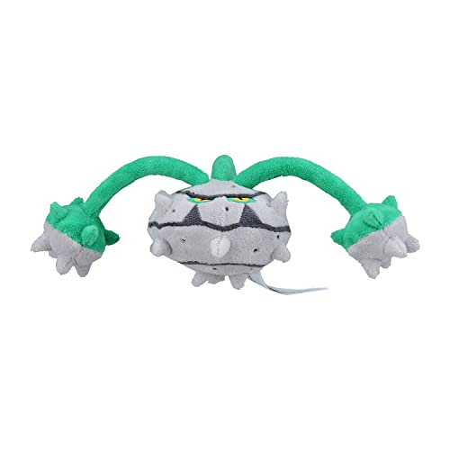 Pokemon Center Ferrothorn Sitting Cuties, 22 cm Plüschtier mit Mikroperlenfüllung, grau-grüne Farbvariante