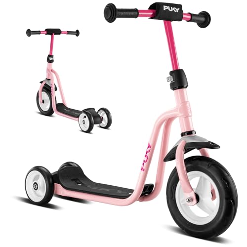 PUKY R1 Scooter | Sicherer Roller für Kinder ab 2 Jahren | Rutschfestes Trittbrett | Höhenverstellbarer Lenker | Pink