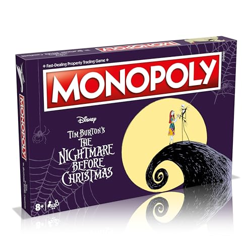 Winning Moves Nightmare Before Christmas Monopoly, Brettspiel mit actiongeladenen Orten und Token, für 2-6 Spieler ab 8 Jahren