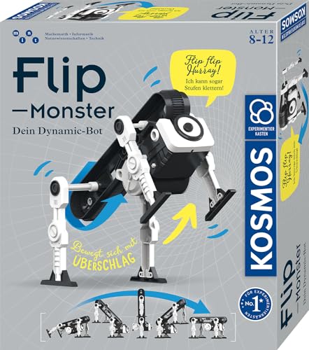 Kosmos Flip-Monster Dynamik-Bot Roboter Bausatz, Überschlagsantrieb, für Kinder ab 8 Jahre, Experimentierkasten Technik