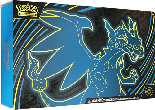 Pokémon TCG: Mega Charizard X ex Ultra-Premium-Kollektion, mit 1 Folien-Promo-Karte, 65 Kartenhüllen, Spielmatte, Deckbox, Metallmünze und 18 Boosterpacks