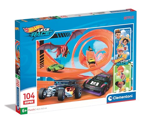 Clementoni Supercolor Hotwheels Puzzle 104 Teile, Auto Puzzle für ...