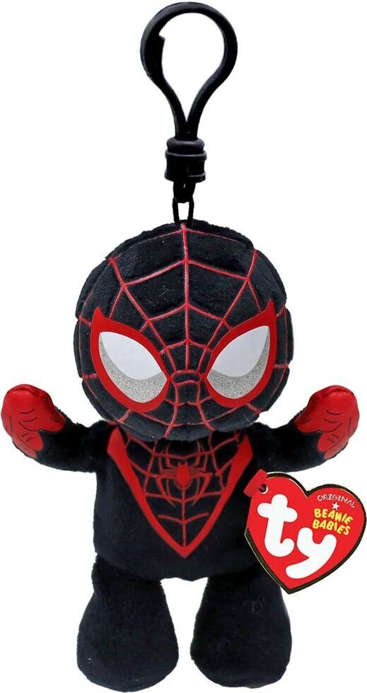 TY Beanie Babies Clip, Marvel Kuscheltier Spiderman Miles Morales, 12 cm