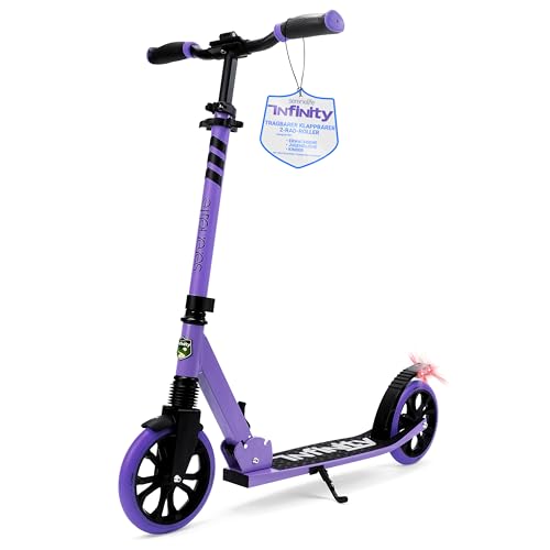 SereneLife Cityroller, klappbar & höhenverstellbar, Unisex-Tretroller für Kinder & Erwachsene, Big Wheel Scooter bis 120 kg belastbar, 8-9 Zoll Räder