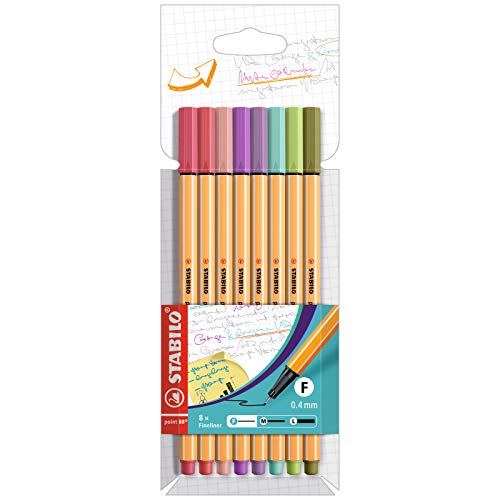 Fineliner - STABILO point 88 - 8er Pack - mit 8 verschiedenen Farben - Preisvergleich