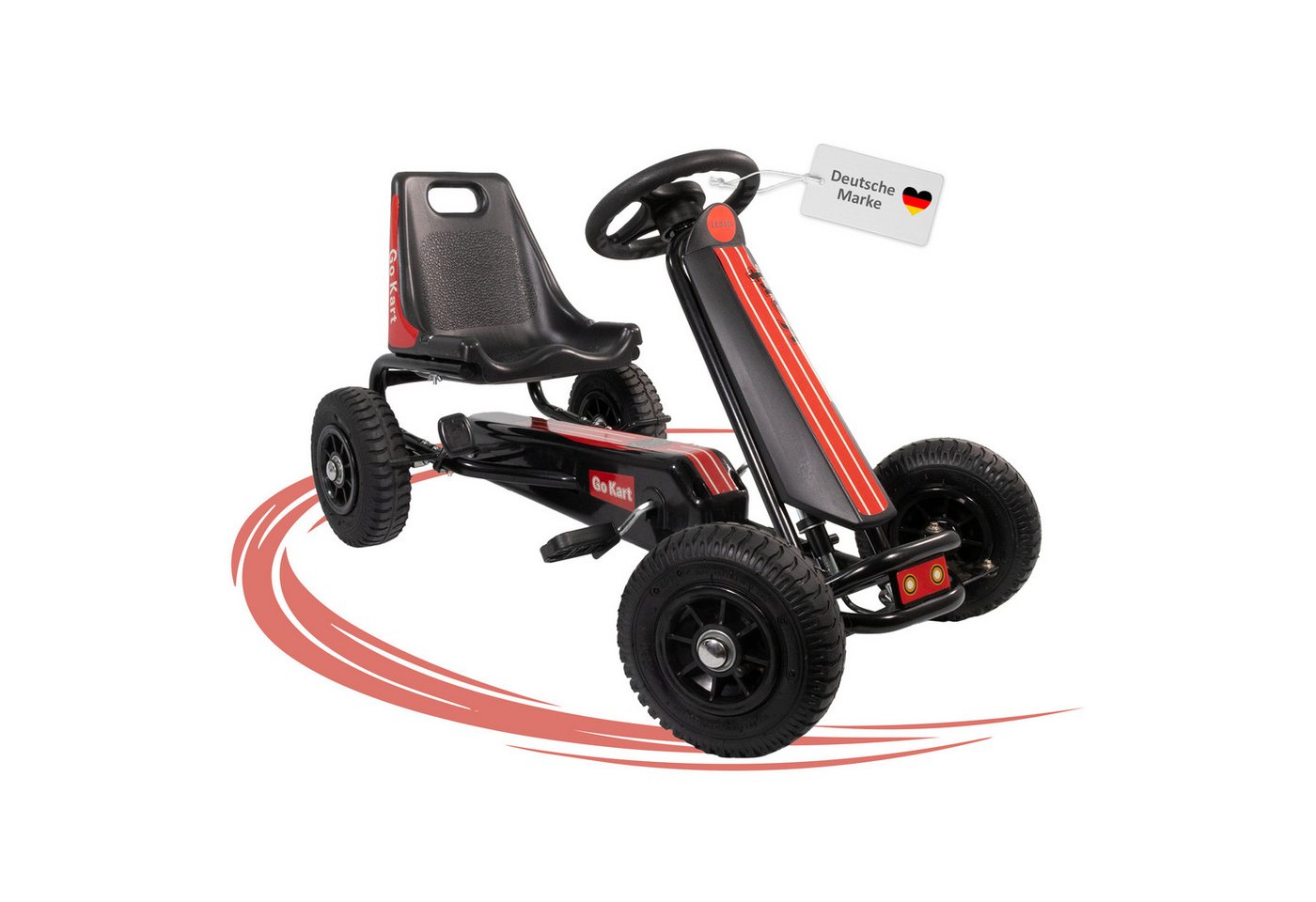 Lemodo Go Kart – Voiture à Pédale Pour Enfants 4-6 Ans, Pneus Gonflables, Frein à Main, Marche Avant/arrière, Extérieur