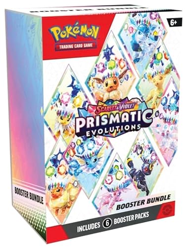 The Pokemon Company Pokémon TCG: Scarlet & Violet - Prismatic Evolutionen Booster Bundle, 6 Booster-Packs der Erweiterung Scarlet & Violet: Prismatic Evolutions