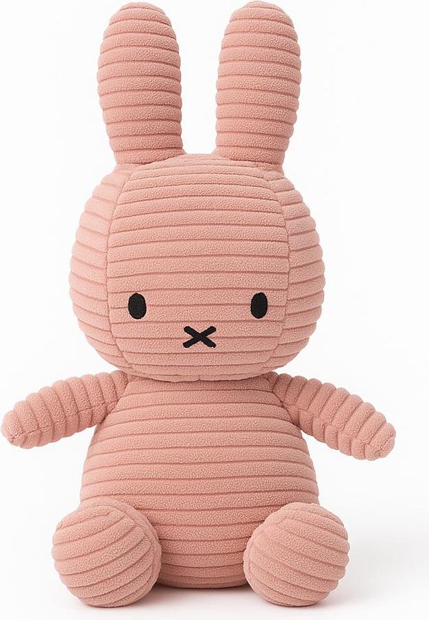 International Bon Ton Toys Miffy Cord-Plüschfigur, rosa, 50cm, aus 100% recyceltem Polyester, hochwertiges Kuscheltier