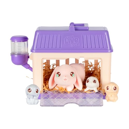 Moose Toys Little Live Pets Mama Surprise Mini Spielset Hase mit 2-4 Überraschungskaninchenbabys und Nistmaterial, ab 5 Jahren