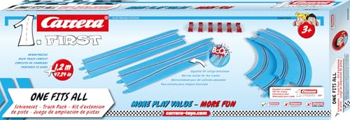 Carrera First Track Pack, Rennbahnset mit Flip-Element und zusätzlichen Schienenelementen für abwechslungsreiche Streckenlayouts, geeignet ab 3 Jahren