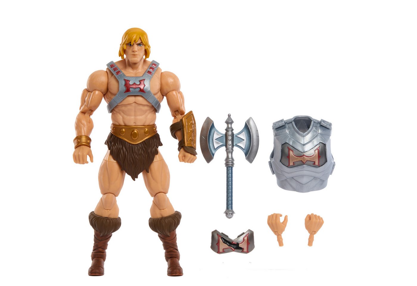 Mattel® Actionfigur Masters of the Universe Masterverse Core Battle Armor He-Man HYC49, Deluxe-Actionfigur mit 30 Bewegungspunkten, authentischen Details und Kampfaxt