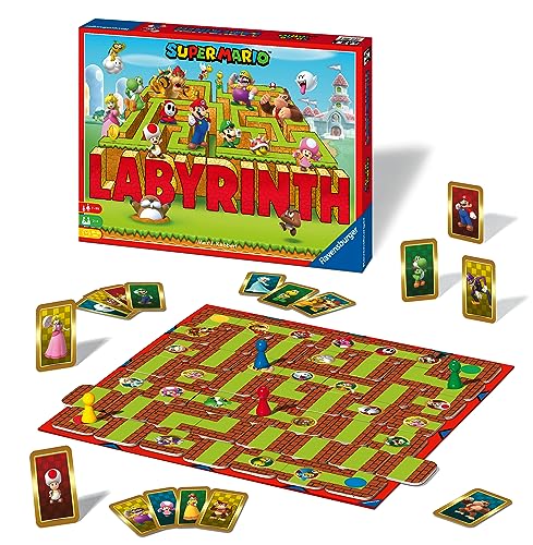 Ravensburger Super Mario Labyrinth Brettspiel, Strategiespiel mit bekannten Spielfiguren