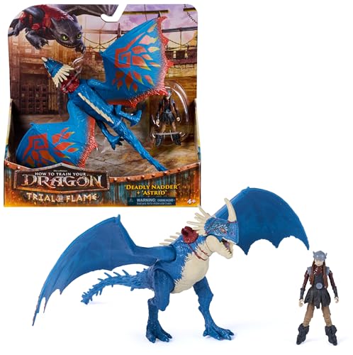 DreamWorks Dragons Drachenzähmen leicht gemacht Actionfiguren-Set, Sturmpfeil & Astrid, bewegliche Figuren im Feuer-Design, für Kinder ab 4 Jahren