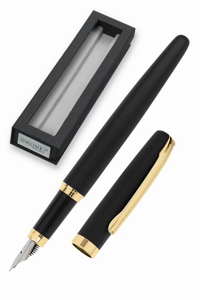 Online Pen Füller Eleganza Füllhalter, Metall, inkl. Tintenpatrone, Federstärke medium, in Geschenkbox