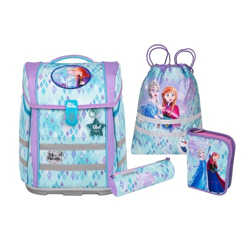 McNeill PERFECTO Schulranzen-Set, Disney Frozen, 5-teilig, ergonomisch mit ClickFlex-Rückensystem und Reflektoren, 22 l, 1.250 g