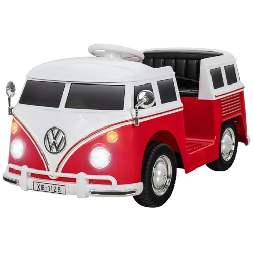 Actionbikes Motors VW Bus T1, Kinder Elektroauto mit Fernbedienung, ergonomischem Sitz und Bluetooth-Funktion, rot