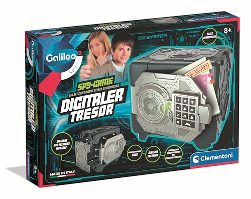 Clementoni Galileo Spy, Digitaler Safe mit Alarm, Warnleuchte & App für Kinder ab 8 Jahren, Spielzeug-Tresor