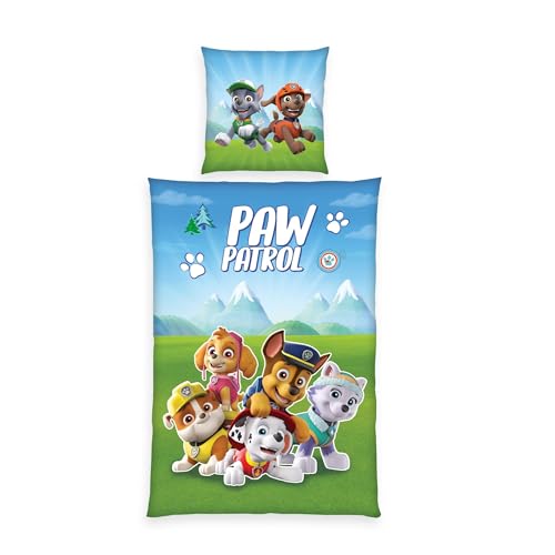 Herding Bettwäsche-Set, Paw Patrol Glow in the dark, 100% Baumwolle/Renforcé, Mehrfarbig