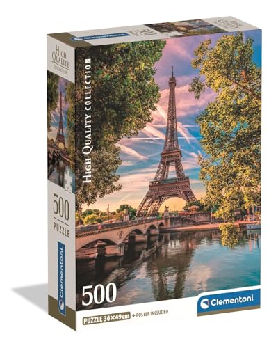 Clementoni Puzzle Collection - Along The Seine 500 Teile, Erwachsenen-Puzzle 49 x 36 cm, recycelte Materialien, Made in Italy, 35598