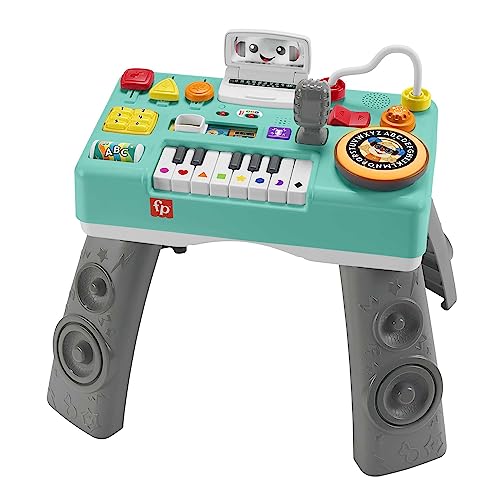 Fisher Price Lernspaß DJ Spieltisch, interaktives Aktivitätszentrum zur Förderung der Feinmotorik mit Musik- und Soundeffekten