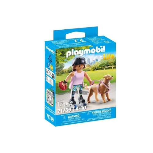 Playmobil® 71739 - Inlinerin mit Retriever - Spielset für aktive Kinder mit beweglicher Figur und Hund