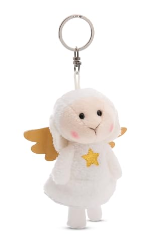 NICI Schlüsselanhänger Dein Schutzengel Schaf, 10cm weiß, Plüsch-Begleiter mit Schlüsselring für Schlüsselband und Glücksbringer