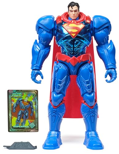 DC Comics DC Metal Force Superman Action-Figur, 30cm, mit 8 Bewegungspunkten und High-Tech Rüstung mit Stoffumhang, für Kinder ab 4 Jahren