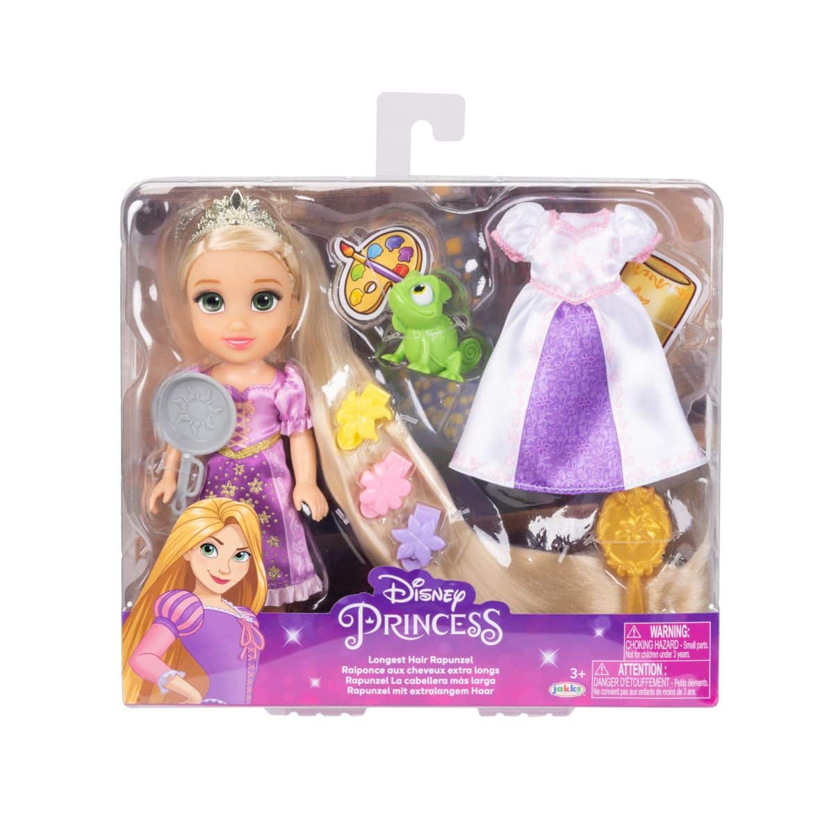 Jakks Pacific Disney Princess - Rapunzel Puppe - mit extralangem Haar, ca. 15 cm