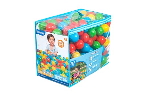Bestway Splash & Play 250, Bällebälle in vier bunten Farben für Spiel und Lernen