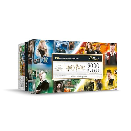 Trefl Prime - Puzzle UFT: Harry Potter, The Houses of Hogwarts - 9000 Teile, Großes Spiel, Dickster Karton, Bio, EKO, Unterhaltung für Erwachsene und Kinder ab 12 Jahren
