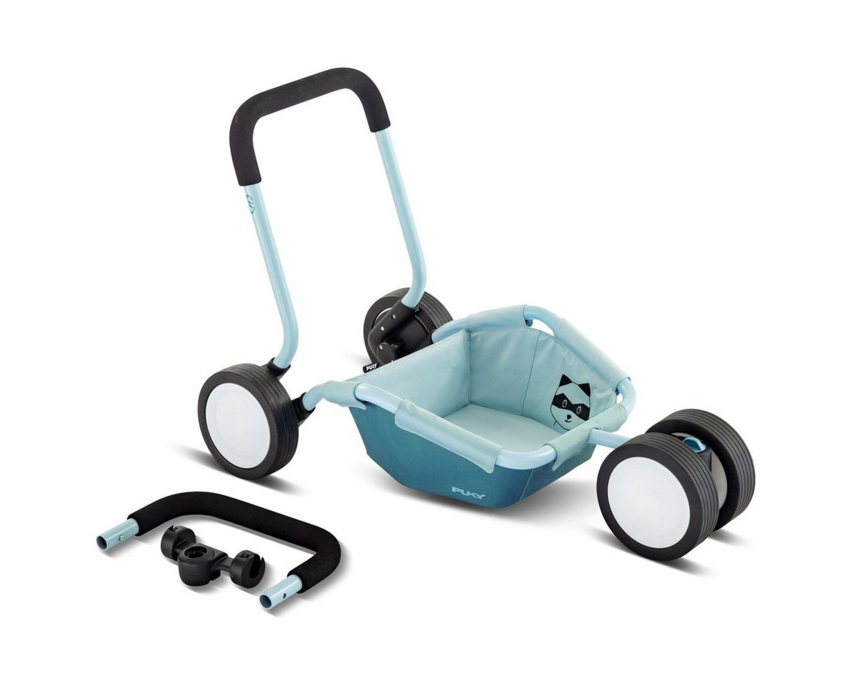 Puky Lauflernhilfe Traily, Retro-Blue, mit höhenverstellbarer Schiebestange und leisen Whisper Wheels