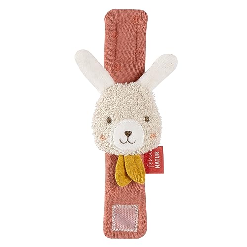 Fehn Rasselarmband Hase fehnNATUR – Activity-Armband mit Rassel und Bio-Baumwolle (kbA) zum Greifen, Bewegen & Geräusche erzeugen – Lernspielzeug für Babys und Kleinkinder ab 0+ Monaten - Preisvergleich