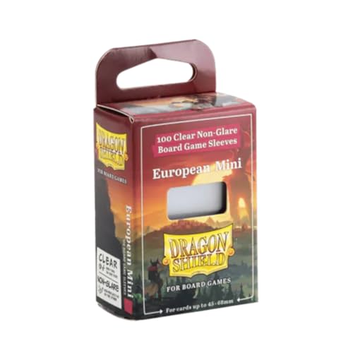 Dragon Shield Brettspielhüllen, europäische Mini, blendfreie Kartenhüllen, 100 Mikron dick, langlebig und säurefrei, kompatibel mit Gloomhaven und Wingspan, 1 Stück