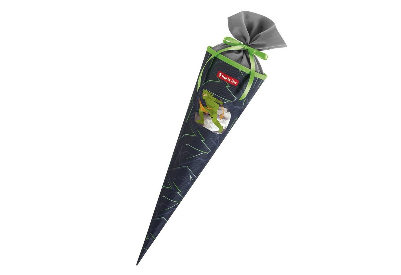 Step by Step Schultüte mit eingenähtem Bändchen, recycelte PET-Flaschen, 5 Liter Volumen, bunt