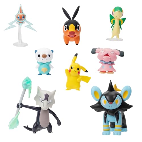 Jazwares Pokémon Battle Figure Set, 8er-Pack mit 5cm und 7,5cm großen Sammelfiguren, lizenziert, ab 4 Jahren
