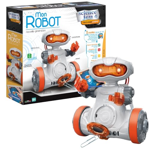Clementoni My Robot New Generation, Montageroboter mit Sensoren, Mikrofon und Magnet, programmierbare Fernsteuerungs-App, für Kinder ab 8 Jahren