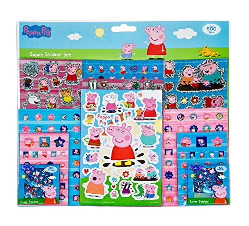 Peppa Pig Kreativset, Sticker-Set mit 500 bunten Aufklebern für Bastelideen