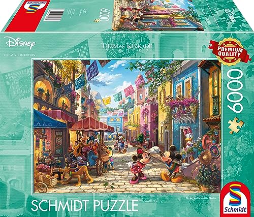 Schmidt Spiele 57397 Thomas Kinkade, Disney, Mickey and Minnie in Mexico, 6000 Teile Puzzle in Premium-Qualität