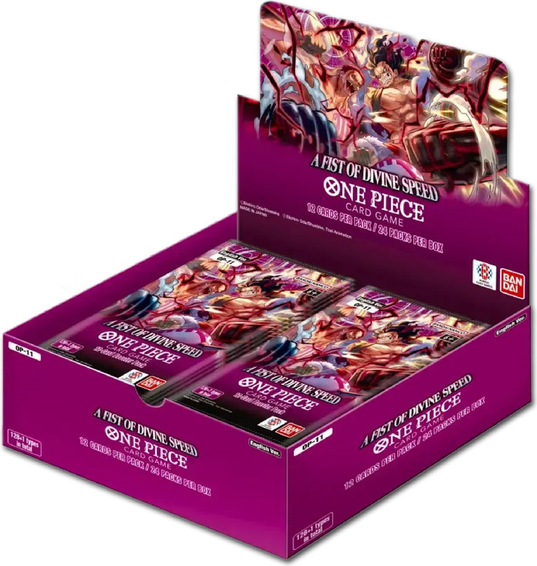 Bandai One Piece Card Game A Fist of Divine Speed, Display OP11 mit 24 Booster Packs (Englisch) und 126+ Kartentypen