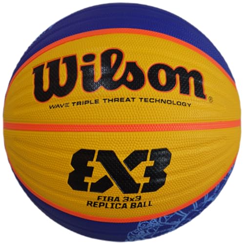 Wilson FIBA 3X3 Paris 2024 Replica Ball WZ3015001XB, Unisex Basketball aus synthetischem Leder, gelb, Größe 6 EU
