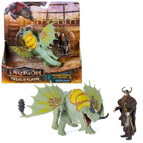 Spin Master Dreamworks Dragons Drachenzähmen leicht gemacht Actionfiguren-Set, Haudrauf & Schädelbrecher mit 7 Bewegungspunkten, Spielzeug für Kinder ab 4 Jahren, Drache ca. 25 cm, Wikinger ca. 7,5 cm