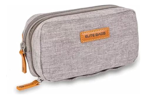 ELITE BAGS Kühlbeutel für Diabetiker, mehrere Fächer, grau, Thermobeutel für Insulinpens, 17 x 10 x 6 cm