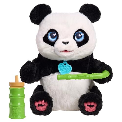 Just Play furReal Coco the Tumbling Panda, interaktives Kuscheltier mit über 60 Geräuschen und Bewegungen, 27 cm, schwarz-weiß