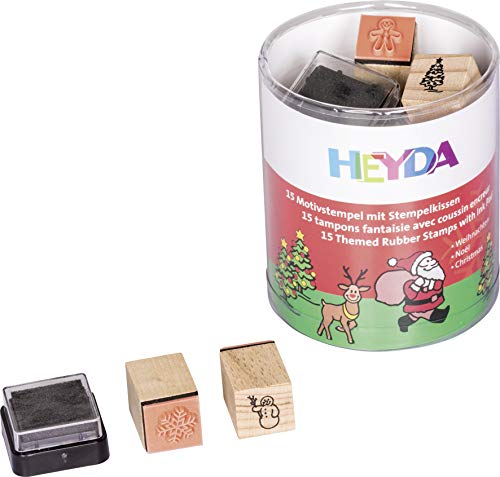 Heyda Heyda 204888480 Stempel-Dose (Weihnachten) Motivgröße: ca. 1,5 x 1,5 cm