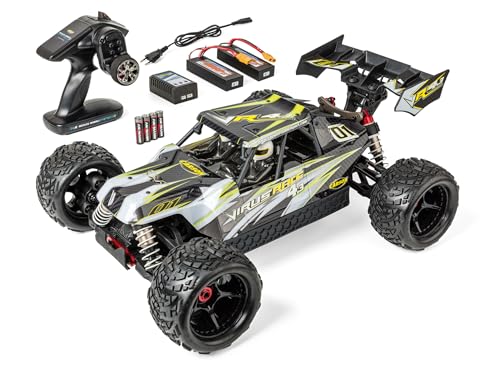 Carson 500409087 1:8 Virus Race 4.3 4S brushless 100% RTR weiß - RC Buggy, ferngesteuertes Auto, Offroad, hochwertig, RC Fahrzeug, RC Auto 80 km/h, RC Auto