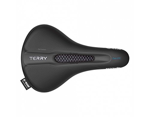 TERRY Fisio GTC Gel Max Men Schwarz, Sattel mit Light FeC Stahl-Gestell, DuraLux Microfiber, Sitzbreite: 12cm - 15cm
