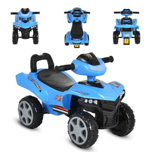 Moni Rutschfahrzeug No Fear 999, Kinderfahrzeug mit Rückenlehne, Melodien und Lichtern, Kunststoffreifen, blau