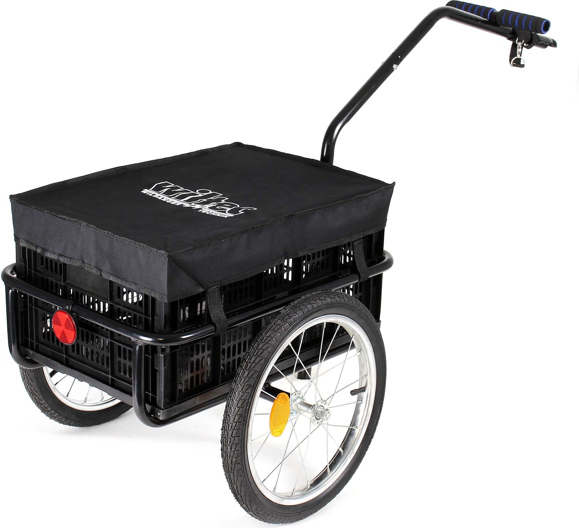 Wiltec Fahrrad Lastenanhänger 145x57,5x73 cm bis 50 kg, Transportkiste, Schnellkupplung, Luftreifen, Handwagen Anhänger - Wiltec