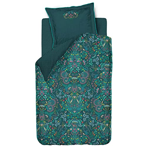 Pip Studio Bettwäsche Forest Findings Grün Blumen Blüten Vögel Tiere Früchte Wald Perkal, 2-teilig mit detailreichen Mustern